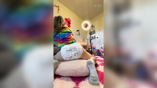 One very bouncy baby while messy