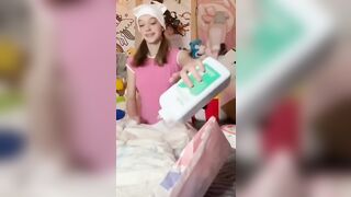 Woman Diaper Change And Soaks New One