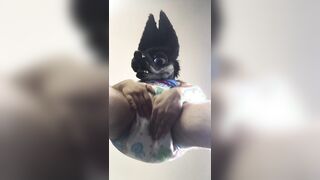 Fursuiter messes diaper and sits on you