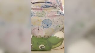 Girl poop in diaper