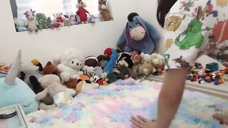 Messy accident while showing my plushies