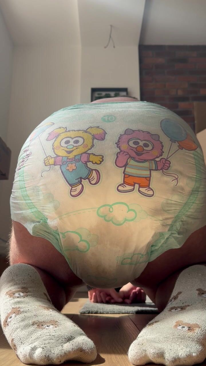 Diaper Boy filling his Diaper with a big Enema