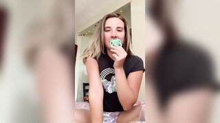 Cute girl poops her pull up during nap