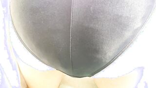 Girl is pooping in her diaper under swimsuit at jacuzzi.