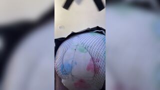 Fursuiter in maid dress shows off soaked diaper