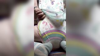 Fursuiter humps plush in wet diaper