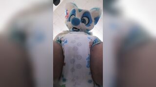 Fursuiter wets their diaper over you
