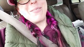 She has an accident in the car