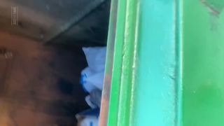 throwing my diaper away in the garbage ️