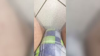 Diaper pee while sitting