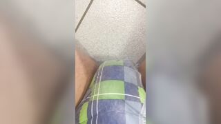 Diaper pee while sitting