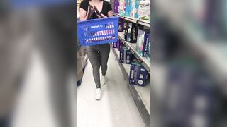 Girl in Thick Diaper Waddles Around Walmart