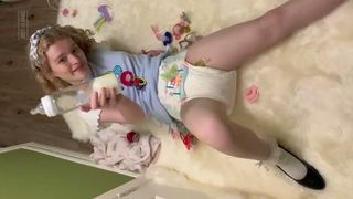 oh no it rained pacifiers on me! uh oh  extra thick diaper!