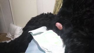Matrix Bunny Rabbit pawing off into diaper