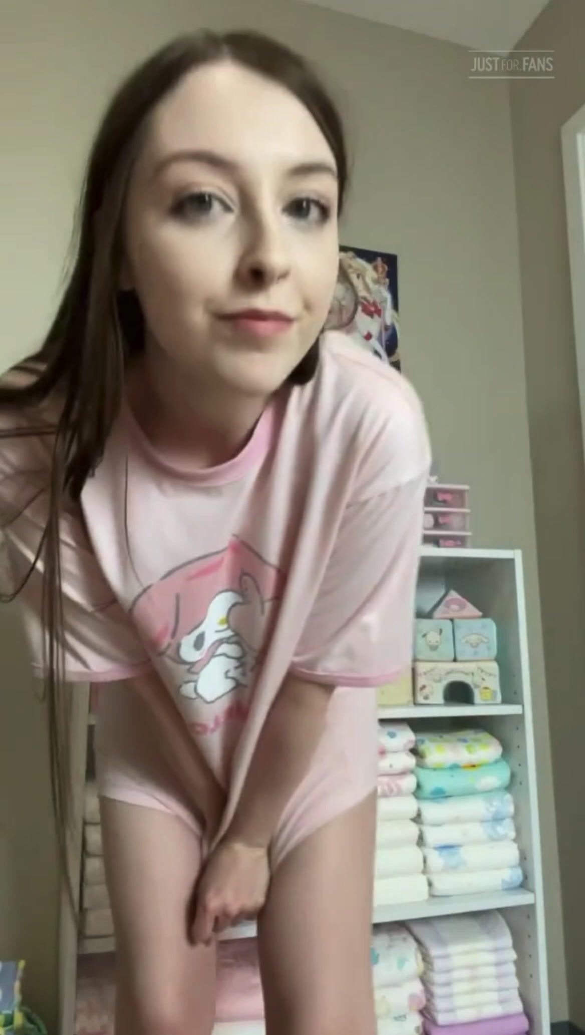 ABDL girl diaper show off