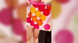 Cute girl has accident while baking