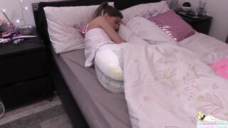 ABDL Girl who's asleep has a wet diaper