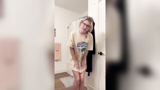 Blackrasbaby messing panties in bathroom