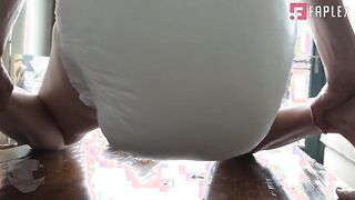 Harley Makes Pushies in a Super Thick Diaper