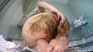 Soaked and messy pullup wand masturbation