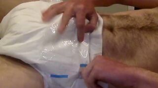 Diaper Lover Shoots His Load in Diaper