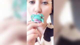 diaper girl sucking pacifier