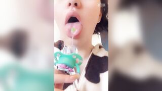 diaper girl sucking pacifier