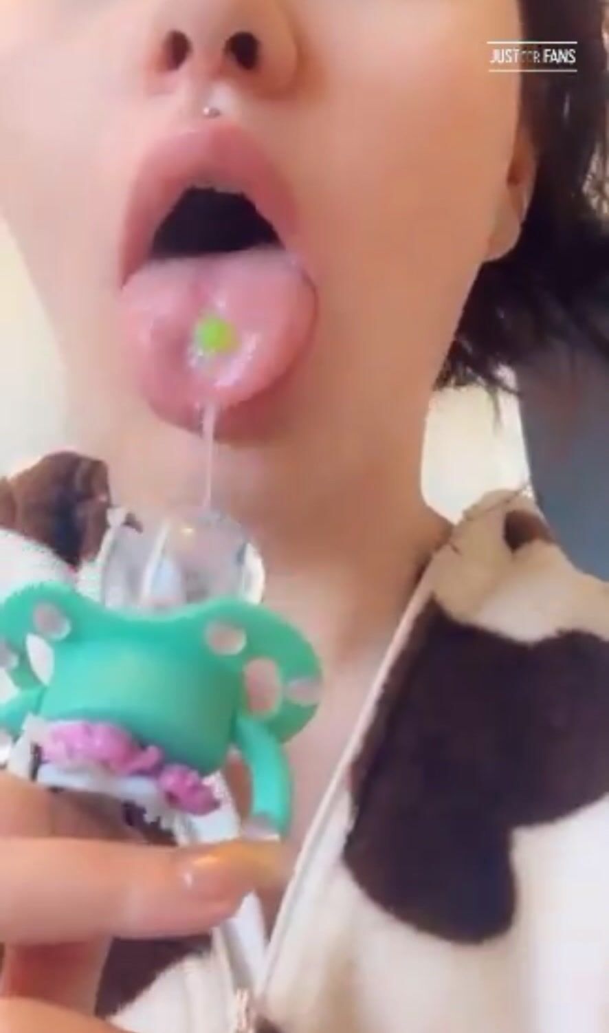 diaper girl sucking pacifier