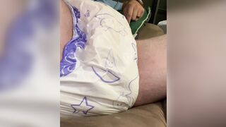 Diaper boy messes wet cushies