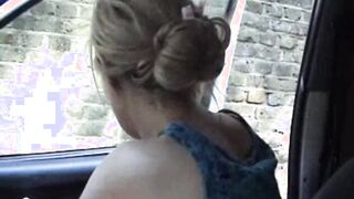 Cheeky British Blonde Girl Wets Diaper In Car