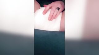 Girl masturbates in her wet diaper