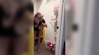 cute girl poop her diaper